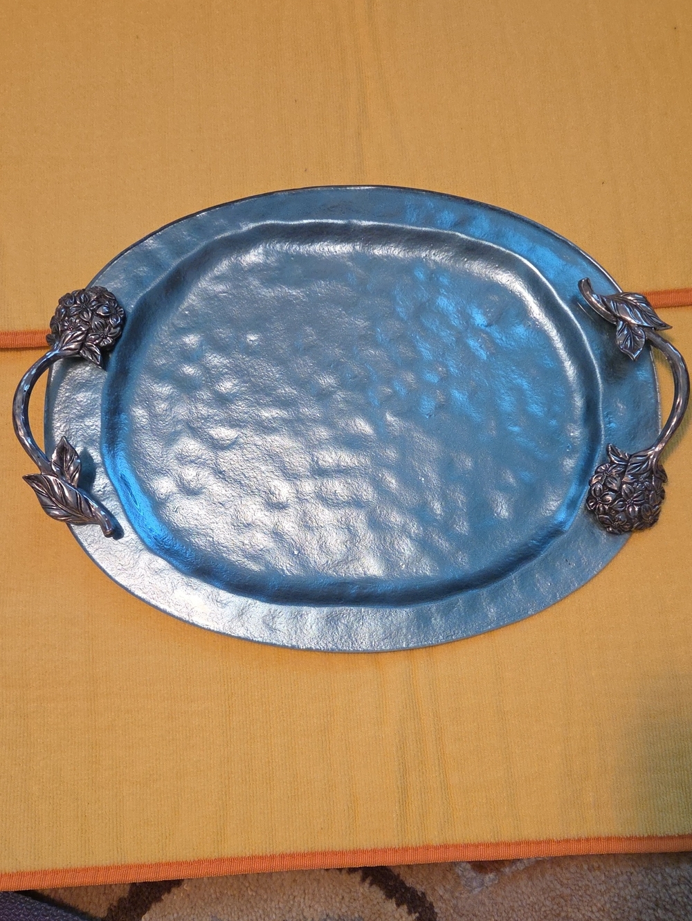 Pier 1 Silver  Hydregenga Hammered Metal Tray